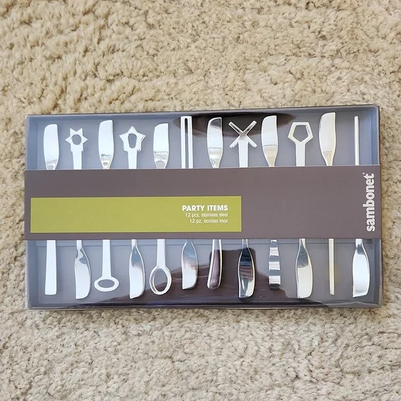 NEW Sambonet 12 Piece Party Spatulas - Picture 1 of 3